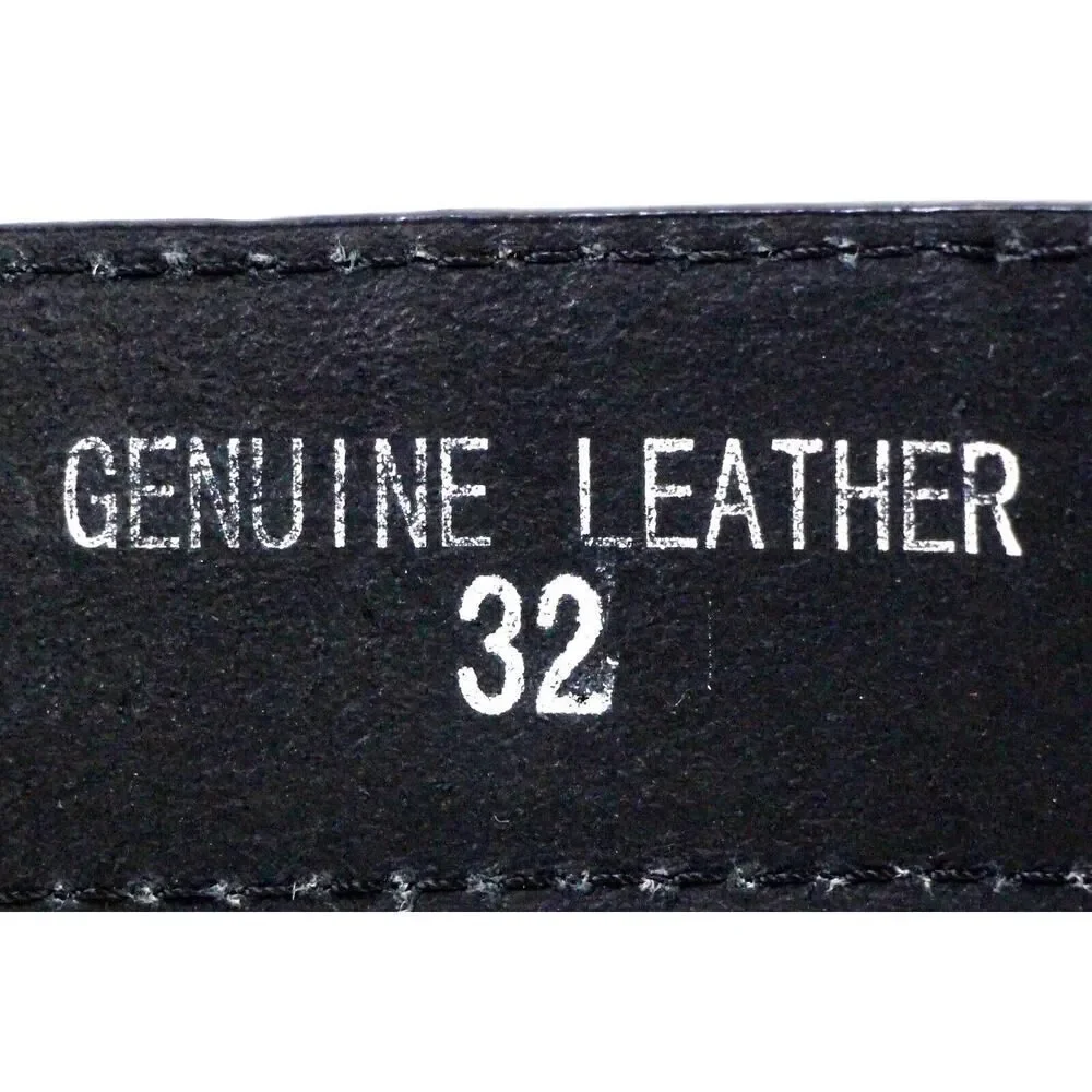 SNAKE EMBOSSED BLACK GENUINE LEATHER 1 1/4